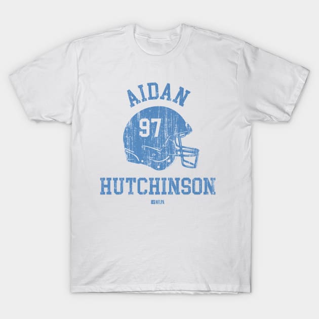 Aidan Hutchinson Detroit Helmet Font T-Shirt by TodosRigatSot